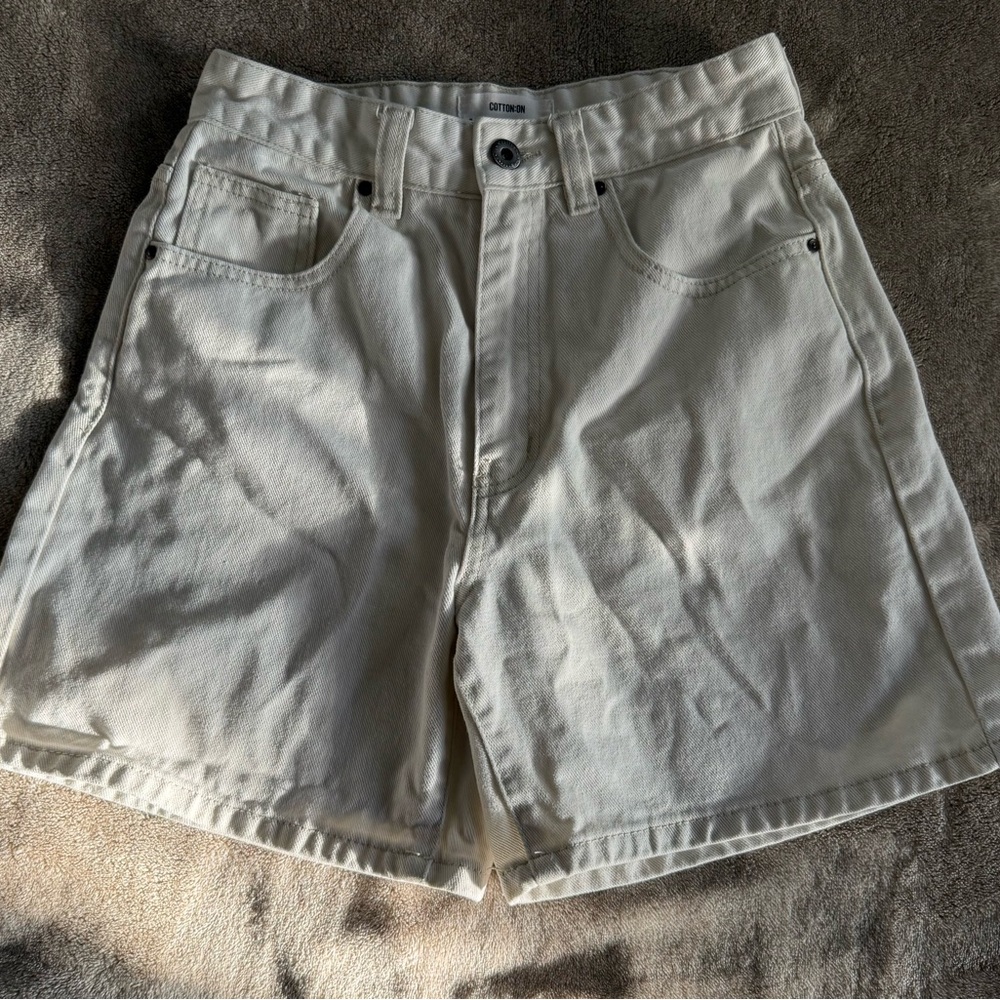 Cotton On Women's Cream Jean Shorts